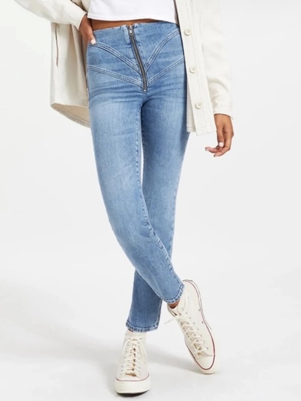Good American Classic Straight Leg Corset Jeans